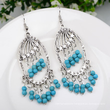 Retro Turquoise Tassel Earrings Bohemian Women Accessories